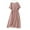 A_ Pink, variant on Fashion SMihono Boho Dresses for Women 2025 Comfy V Neck 3/4 Sleeve Midi Dress Fluter Pleated Tie Front Lace Patchwork Dress Black M