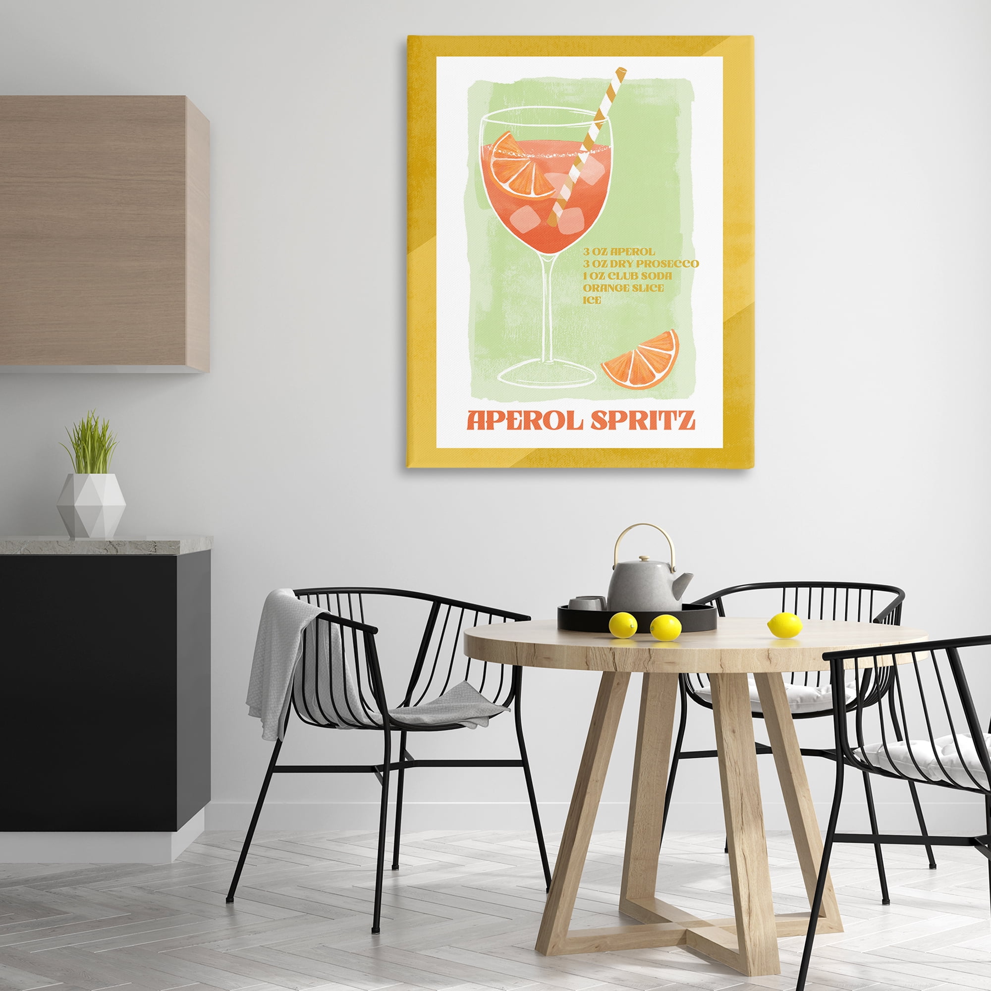 Stupell Industries Retro Aperol Spritz Recipe Food & Beverage Painting Wrapped Canvas Art Print Wall Art, 36 x 48