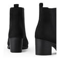 thumbnail image 5 of Pennysue Women Chelsea Boots Black Suede Female Chunky Heel Ankle Booties 6M, 5 of 7