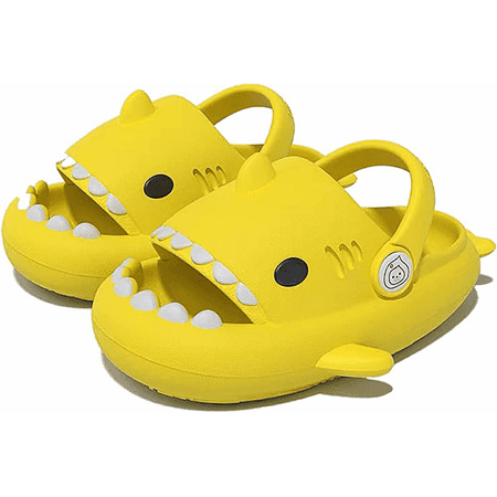 

Wish Boys Girl Cloud Shark Slides Non-Slip Novelty Open Toe Sandals Extremely Comfy Cushioned Thick Sole Cute Cartoon Shower Slippers Indoor & Outdoor Yellow 2 Size: 200 S695