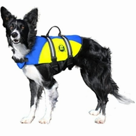 Paws Aboard  X Large Neoprene Doggy Life Jacket - Blue and Yellow