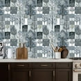 thumbnail image 5 of Peel and Stick Wallpaper Contact Paper Gray White Light Gray Blue Geometric Shapes Symmetrical Layout Self Adhesive and Removable 17.7in x 118in, 5 of 8