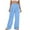 Sky Blue Pants for Women, variant on LMOIPLI Women's Straight Wide Leg Lightweight Long Pants Solid Color Vintage Wide Leg Lounge Trousers Wide Leg Lounge Trousers Flowy Swing Palazzo Fashion Summer Clothes Elastic High Waist Yellow XXL