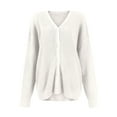thumbnail image 5 of Stichou Women's 2025 Fashion Casual Oversized Open Front Batwing Long Sleeve Chunky Knit Cardigans Sweaters Outerwear Coats White XL, 5 of 5