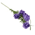 thumbnail image 1 of 1 Manojo De Rosa Artificial 5 Cabezas Planta De Flor De La Decoración Del Partido Del Hogar De Color Púrpura, 1 of 9