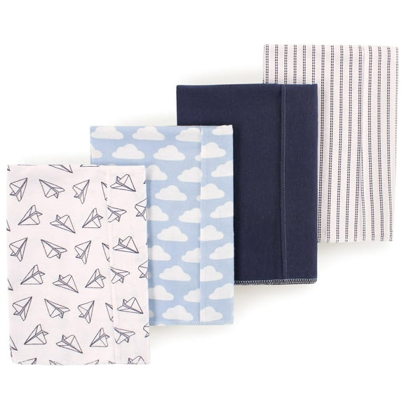 Luvable Friends Hudson Baby Flannel Burp Cloths 4pk, Aviator Plane
