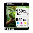 thumbnail image 1 of Cartuchos de tinta 950XL 951XL Couleuris, paquete de 4 para impresoras HP, 1 of 7