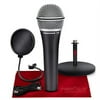 Samson Q8x Professional Dynamic Vocal Microphone + Desktop Stand + Pop Filter Premium Accessorries Bundle