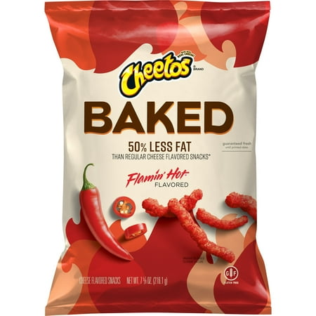 Cheetos Baked Flamin Hot Cheese Flavored Snacks, 7.625 oz Bag
