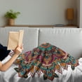 thumbnail image 3 of Mandala Soft Flannel Fleece Throw Blanket, Mandala Design Unifying Centre Eastern Sign Pattern Print Artwork, Cozy Plush for Indoor and Outdoor Use, 50" x 60", Multicolor, by Ambesonne, 3 of 5