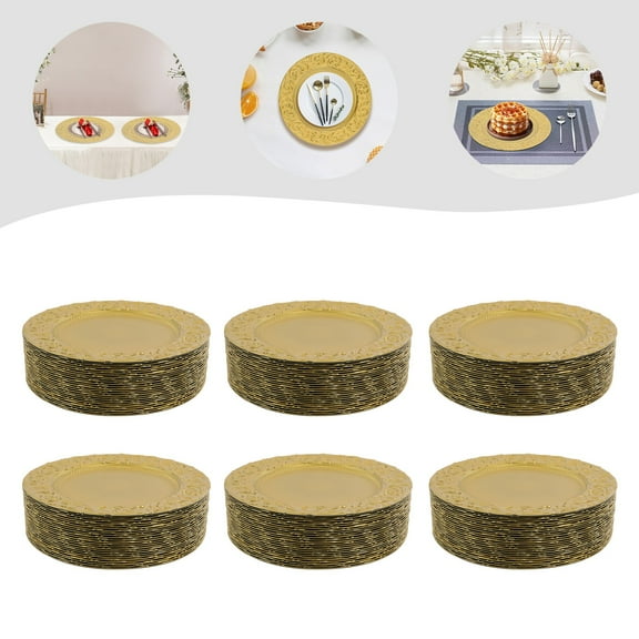 150 Pcs Gold Charger Plates 13" Round Charger Plates, Decorative Charger Plates for Weddings, Banquets