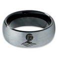 thumbnail image 2 of Tungsten Lighthouse Tower Building Structure Light Band Ring 8mm Men Women Comfort Fit Black Dome Brushed Gray Polished, 2 of 4