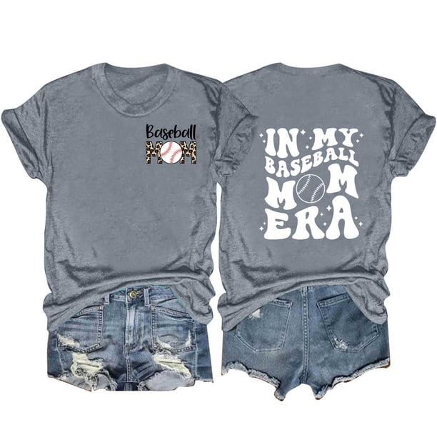 Camisetas de Manga Corta para las Mujeres Carta Impresa Doble Cara Suelta Tee, Casual Vintage Verano Top Mujeres
