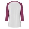 thumbnail image 6 of FNFYFH 3/4 Sleeve Baseball Tees for Women 2025 Summer Casual Crewneck Pullover Athletic Raglan Sleeve Tops Lightweight Patchwork Blouses, 6 of 7