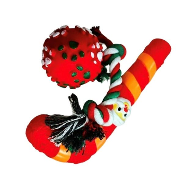 Juguetes masticables para mascotas resistentes a las mordeduras, juguete de entrenamiento masticable navideño multiusos con chirrido. Estilo D