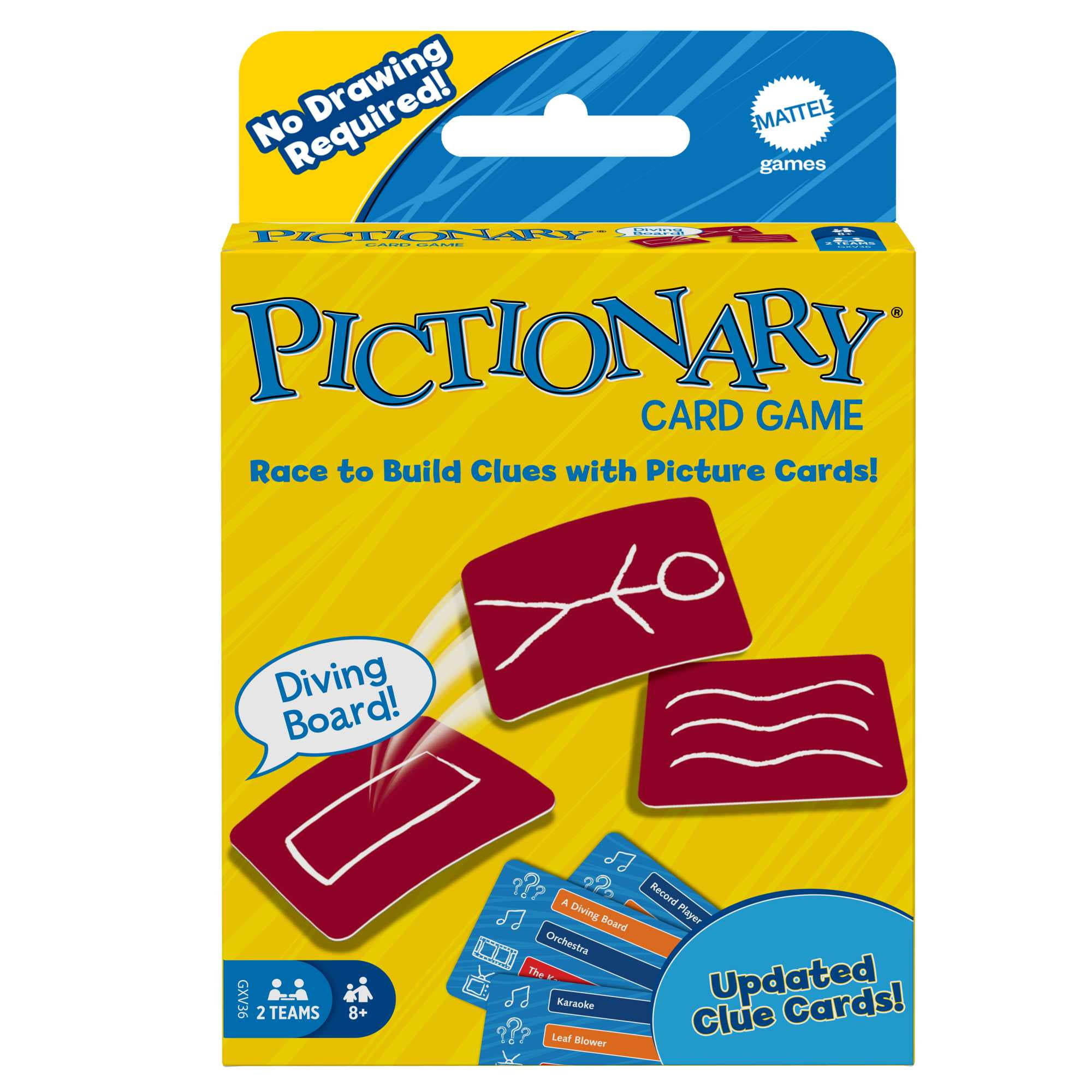 Mattel Games Pictionary Family Board Game – Drawing Game For Kids & Adults, Includes Erasable Marker, Timer, Cards
