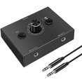 thumbnail image 1 of 3.5mm Audio Switcher, 2 Input 1 Output/1 Input 2 Output Audio Splitter Switcher, Audio Switcher Box, 1 of 5