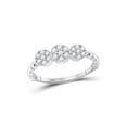 thumbnail image 2 of Mia Diamonds 10kt White Gold Womens Round Diamond Beaded Triple Cluster Ring 1/3 Cttw, 2 of 2