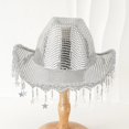 thumbnail image 7 of Vjnyvs Western Cowboy Hat, Sequined Star Tassel Cowboy Hat, Wide Brim Western Bling Headgear Stylish Party Accessory for Women Theme Party Cap, 7 of 7