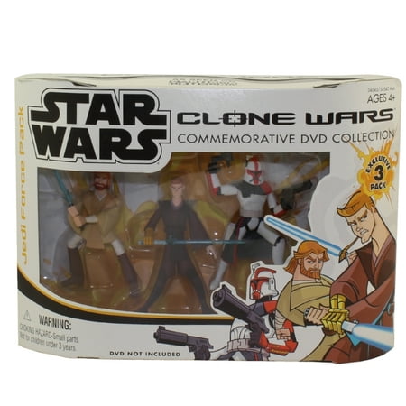 Star Wars - Clone Wars: The Animated Series Action Figure Set - JEDI FORCE PACK (Obi-Wan, Anakin +1)