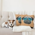 thumbnail image 4 of Ambesonne Pug Throw Pillow Cover 2 Pack, Dog and Sunglasses, 16", Black Orange Blue, 4 of 5