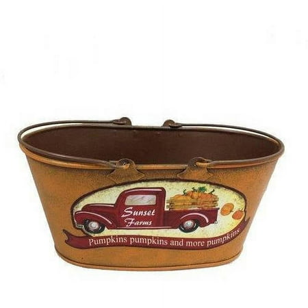 Tin Bucket Fall Harvest Halloween Decoration