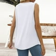 thumbnail image 6 of Womans Tank Tops Loose Fit Summer Vest Loose Pleated Square Neck Sleeveless Top Curved Hem Loose Large Size Woman's Top Tank Tops, 6 of 8