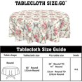 thumbnail image 2 of Pink Floral Tablecloth Round 60 Inch Spring Summer Vintage Rose Flower Table Cloth Washable Valentine Table Cover for Kitchen Dining Holiday Party Picnic Indoor Outdoor Home Decor, 2 of 6