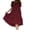 A Wine, variant on Women's 2026 Fit And Flare Dress Women's Summer Solid Color Round Neck Short Sleeve Ruffle Midi Dress Black L