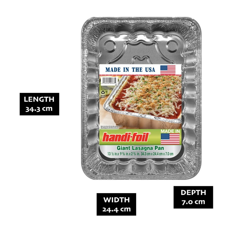 Handi Foil Aluminum Giant Rectangular Lasagna Pan 1 Count 13.5 x 9.63 x 2.75 Walmart
