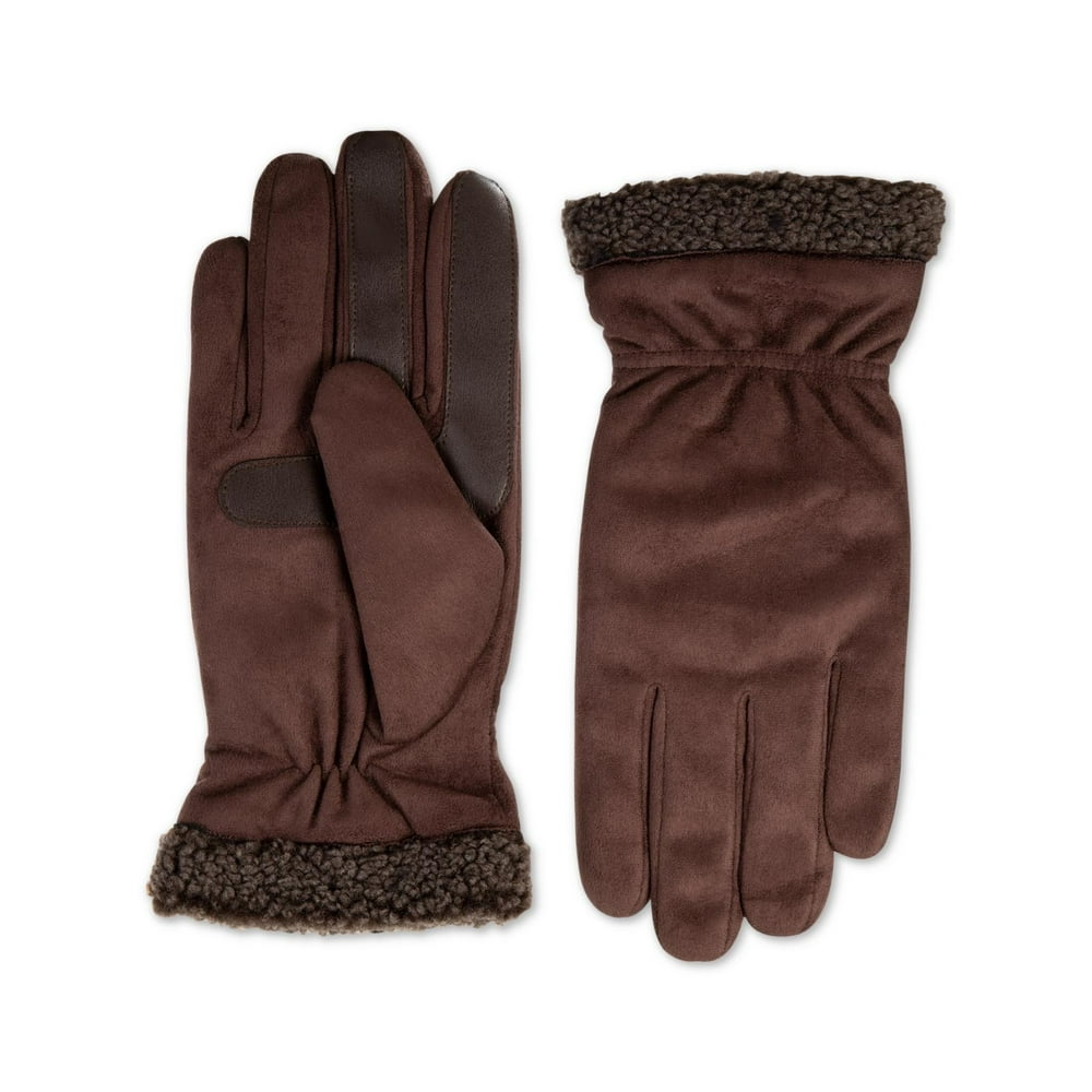 Isotoner Isotoner Mens Faux Suede Touchscreen Winter Gloves Walmart
