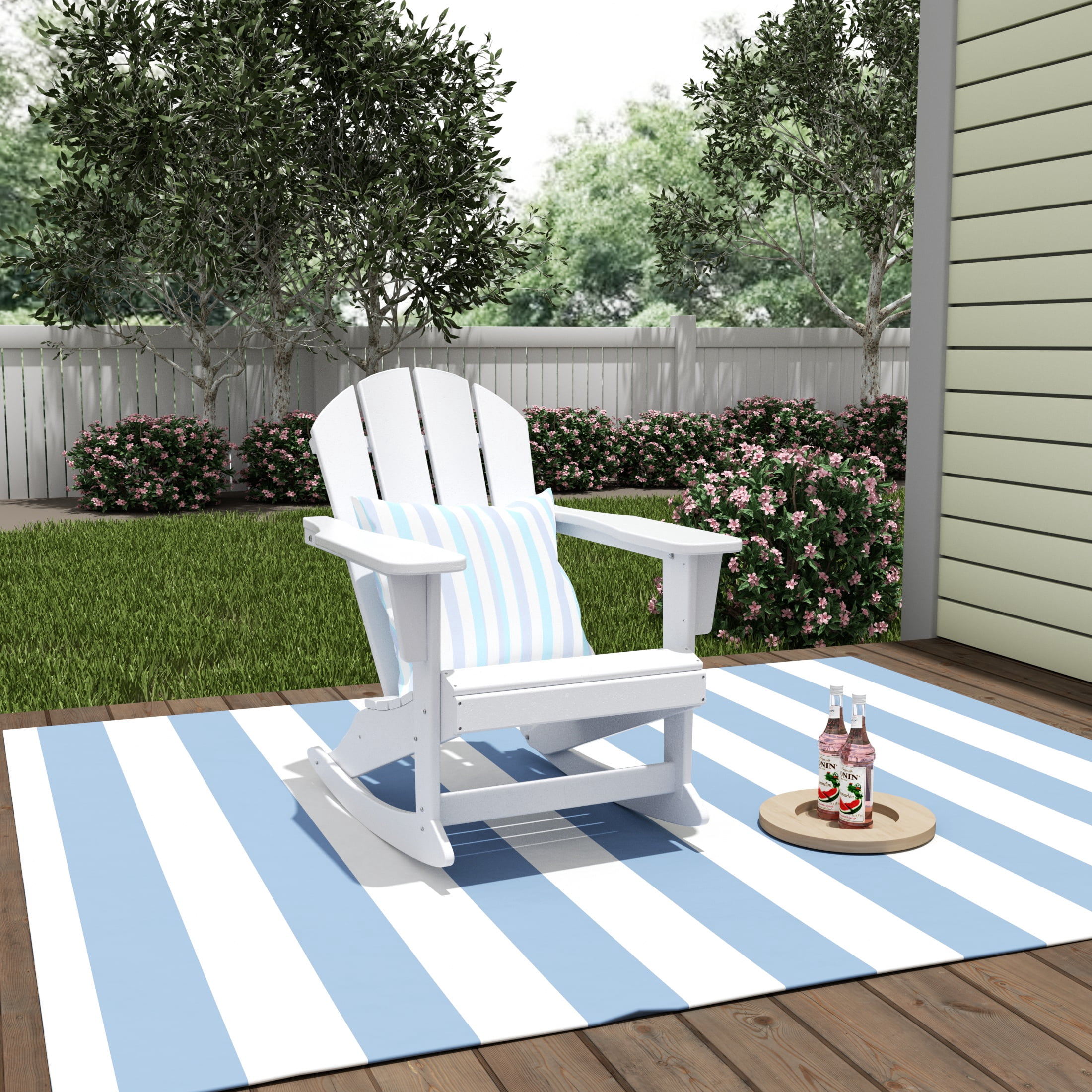 Polytrends  Laguna Hdpe All Weather Outdoor Patio Rocking Chair White