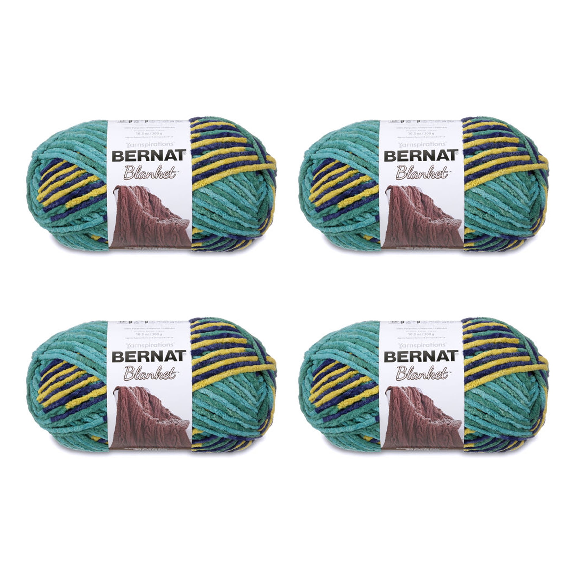 Knitting/Crochet Bernat Blanket Brights Pow Purple Yarn 3 Pack of 150g/5.3oz 6 Super Bulky Polyester 108 Yards 