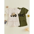 thumbnail image 3 of BemeyourBBs Toddler Baby Boys Summer Clothes Waffle Knit 2 Pieces Outfits Cute Tractor Embroidery Short Sleeve T Shirt Tops and Pockets Shorts Set, 3 of 9