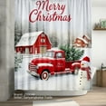 thumbnail image 2 of JOOCAR Merry Christmas Red Truck Polyester Shower Curtain for Home Bathroom Bath Tub Decor 72x72 inch, 2 of 5