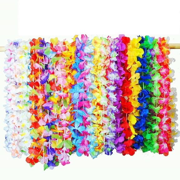 36 Pieces Hawaiian Leis Necklaces Bulk Hawaiian Leis Luau Garlands for Hawaiian Party Decorations, Luau Party Supplies