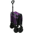 thumbnail image 3 of 3-in-1 Collapsible Wagon with Wheels, Lightweight Folding Utility Cart with 220lbs Capacity, Purple Garden Wagon for Camping, Shopping, and Pet Riding, Includes Cup Holders and Removable Wheels, 3 of 16