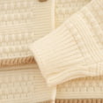 thumbnail image 3 of IVEYRTF Girls Solid Color Knit Lapel Sweater and Pants Set Fall Winter Casual 2 Piece Outfit Fashion Comfortable Set for Children 1-8 Years(Beige,5-6 Years), 3 of 5