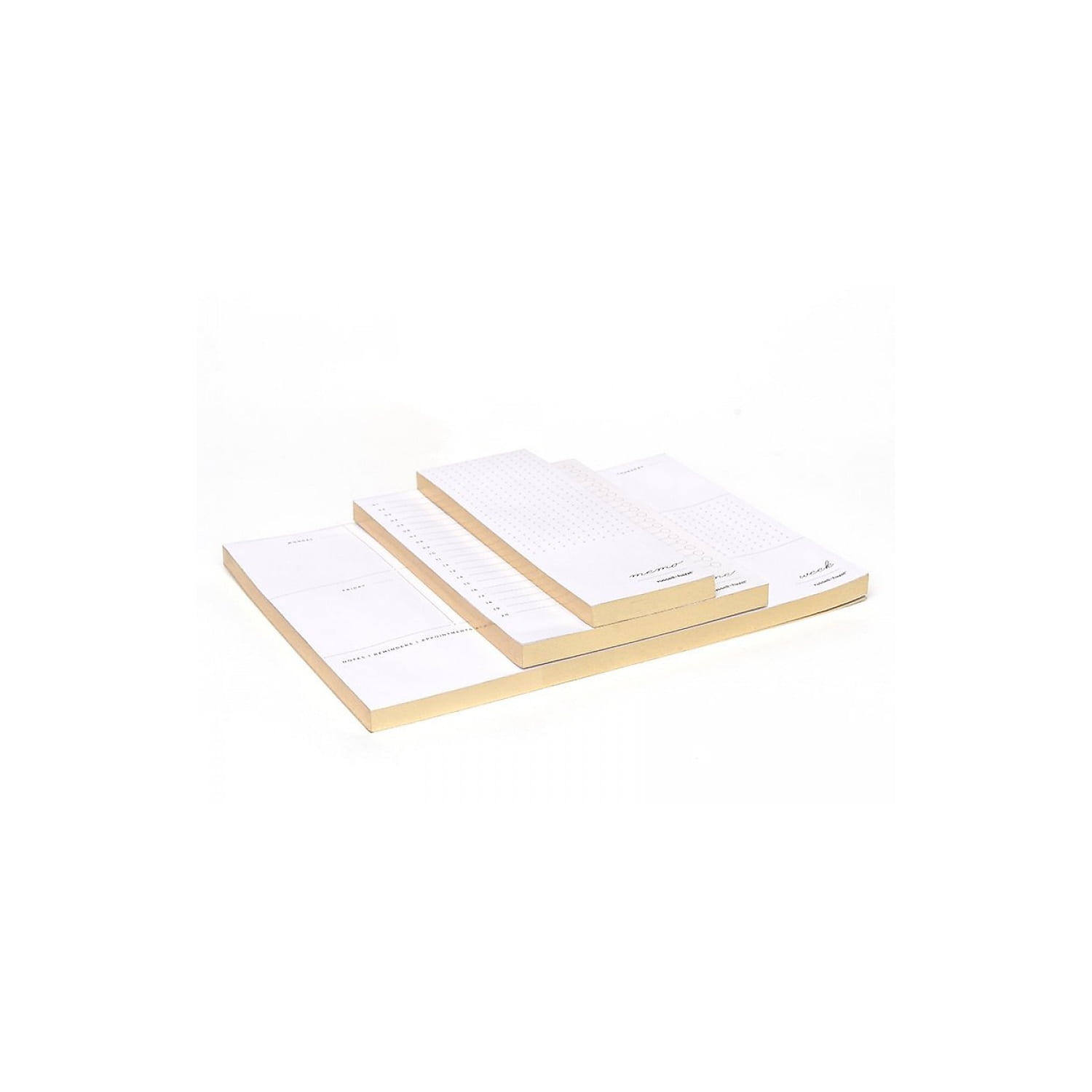 Russell+Hazel In Due Time Notepads White/Gold 80 Sheets/Pad 3 Pads/Set (27619)