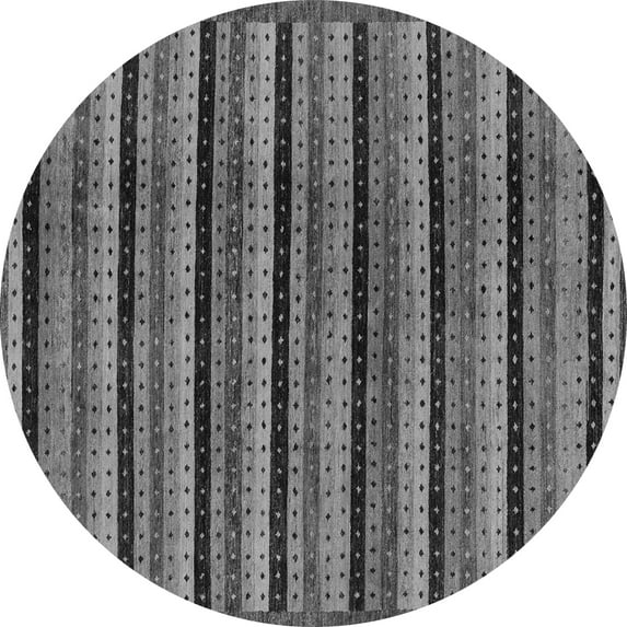 Ahgly Company Indoor Round Abstract Gray Modern Area Rugs, 4' Round