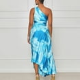 thumbnail image 4 of Dyegold Sundresses for Women Casual Beach - Sundress Womens One Shoulder Sleeveless Tie Dye Pleated Maxi Sun Dresses ​A-Line Bohemian ​Graduation ​Party Dresses, 4 of 7