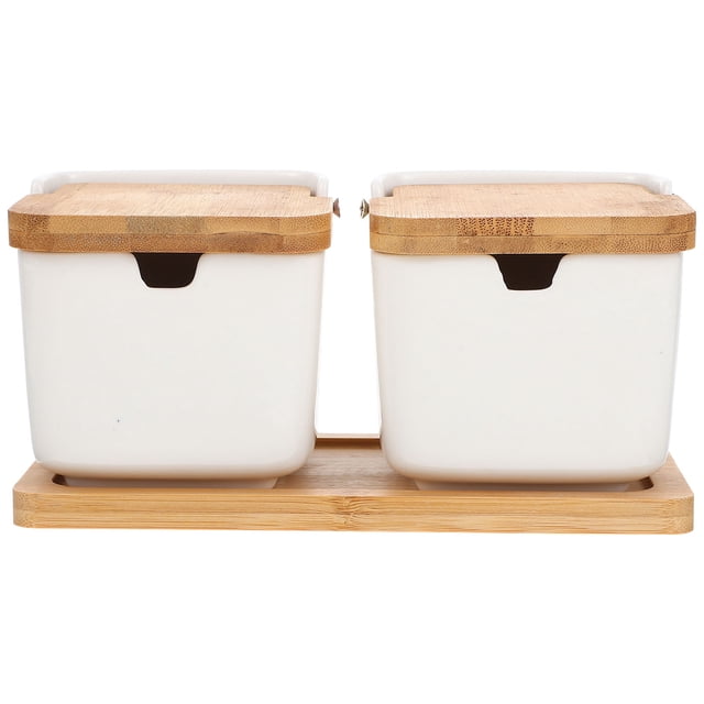 BRIGHTFUFU 1 conjunto de cajas de condimento de condimento de condimento de cocina de forma cuadrada de cocina