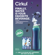 Cirkul 32oz Chameleon Stainless Steel Starter Kit with Chameleon Cirkul Lid 2.0 and 2 Flavor Cartridges (Blackberry Blueberry & Berry Blue Punch)