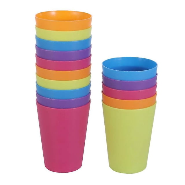 Vasos de plástico de polipropileno irrompibles, vasos reutilizables para picnic, vasos económicos de colores brillantes, adecuados para uso en fiestas en restaurantes domésticos, pueden almacenar