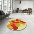 thumbnail image 4 of Ahgly Company Tapis d'Intérieur Lavable à la Machine, Carré, Transitionnel, Orange Rouge Orange, Tapis de Zone, 4 Pieds Carré, 4 of 7
