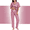 Dusty Rose, variant on Womens 100% Cotton Pajamas Set Short Sleeve & Long Pants Pjs Set Button Down Sleepwear with Pockets(Grey,M)