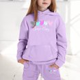 thumbnail image 2 of KHONTS Girls Graphic Printed Fall Winter Hoodies Sweatshirts and Elastic Waist Sweatpants Outfits, 2 Piece, Sizes 2-13 Years, 2 of 4