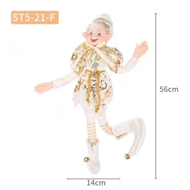 Home Decor 56CM Lifelike Boy Christmas Plush Toy Elves Tree Ornaments Flexible Burgundy Hanging Man Elf Doll Christmas Kids Gift