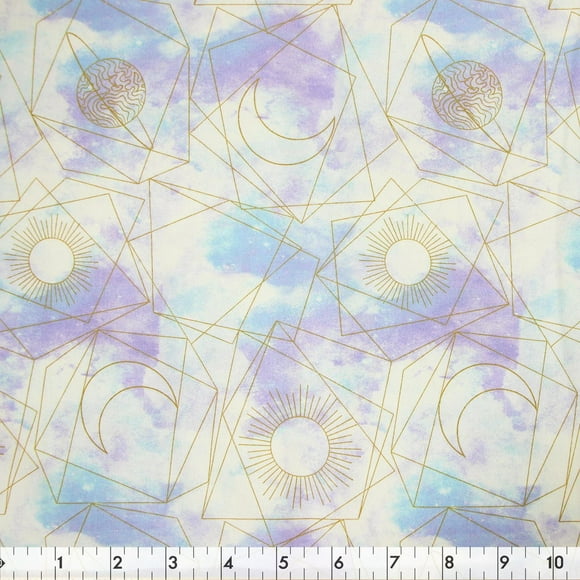 Fabric Creations Multi Celestial Galaxy Cotton Fabric by the Metre 109 cm (43")