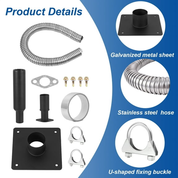 Generator Exhaust Extension Kit Generator Exhaust Kit with Insulated Through-Wall Mounting Plate for H07552 Wh03242 T07571/3 Eu6500/7000is Muffler
